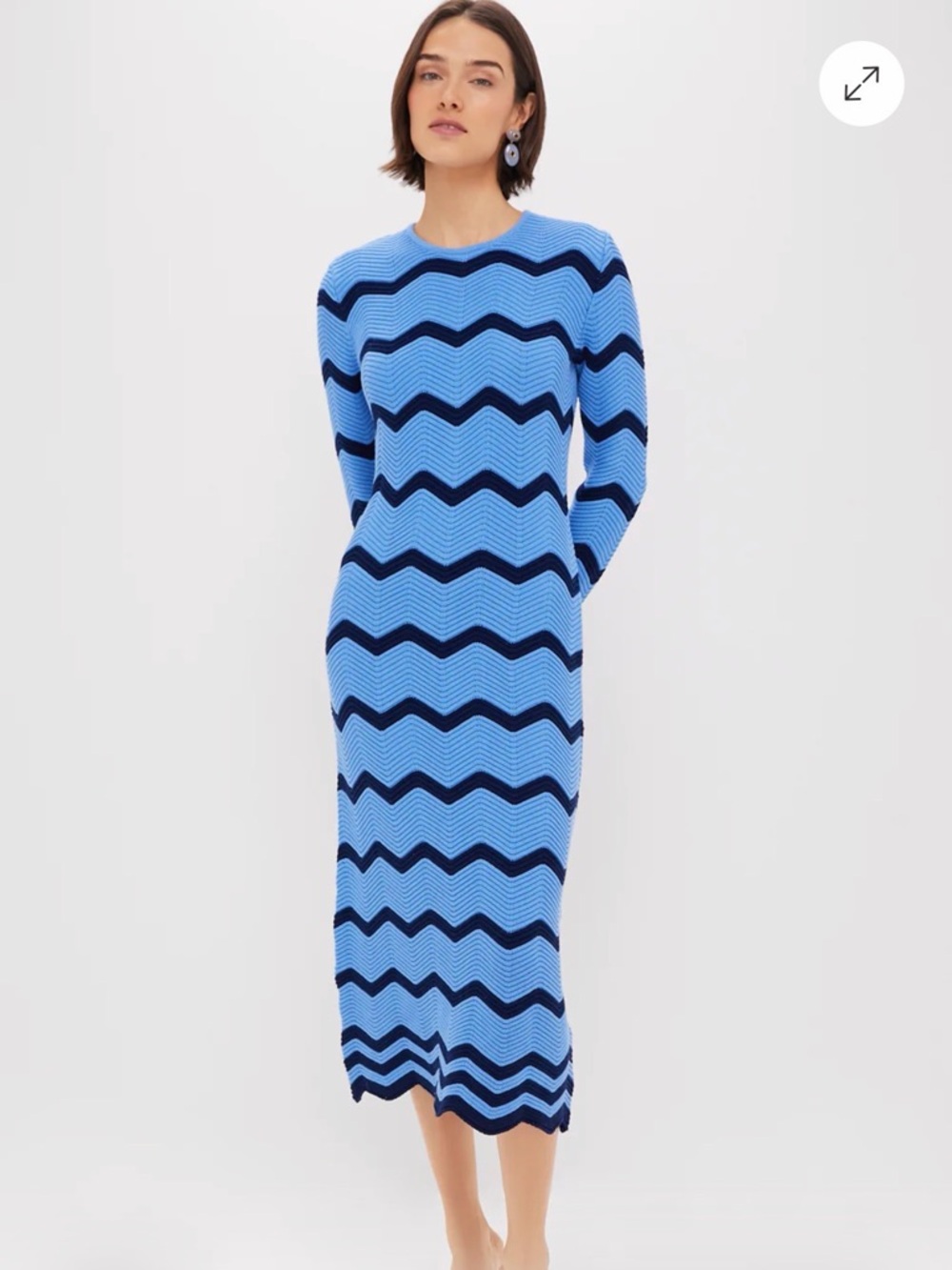 NWT Tuckernuck Hyacinth House Zig-Zag Stripe Callan Knit Midi Dress